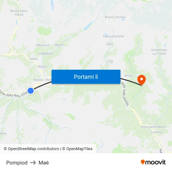 Pompiod to Maè map