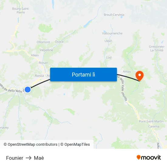 Founier to Maè map