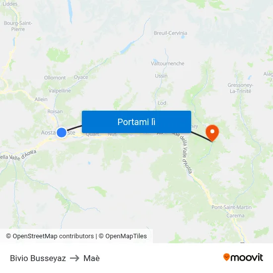 Bivio Busseyaz to Maè map