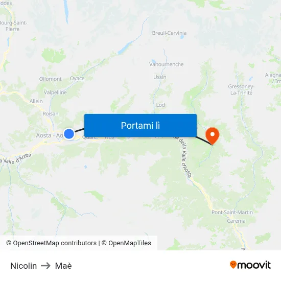 Nicolin to Maè map