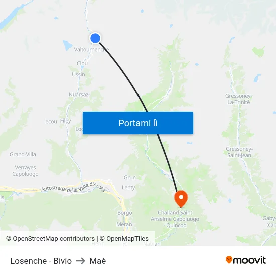 Losenche - Bivio to Maè map