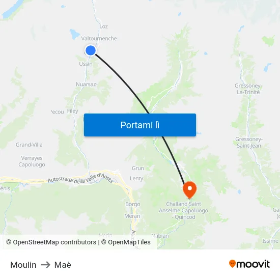 Moulin to Maè map