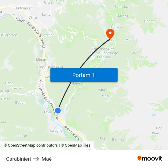 Carabinieri to Maè map