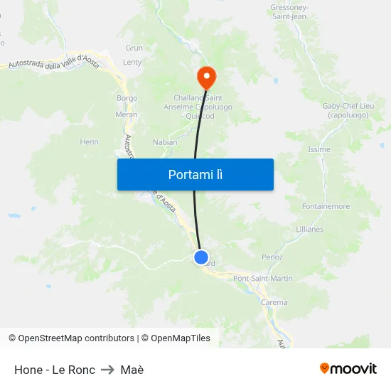 Hone - Le Ronc to Maè map