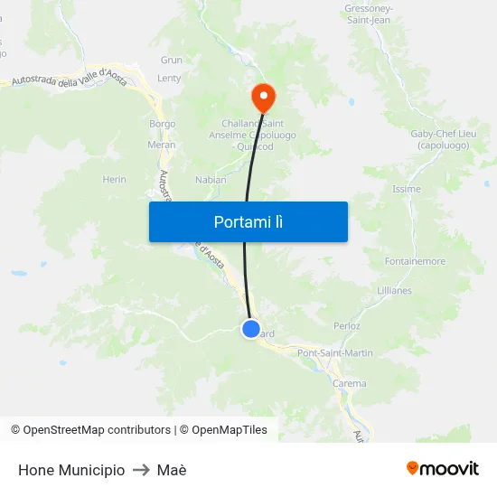 Hone Municipio to Maè map