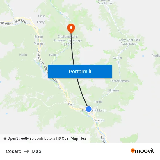 Cesaro to Maè map