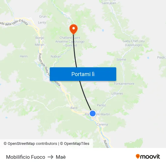 Mobilificio Fuoco to Maè map