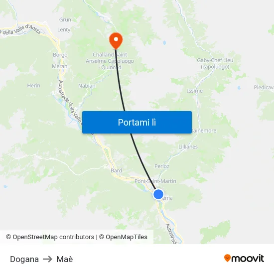 Dogana to Maè map