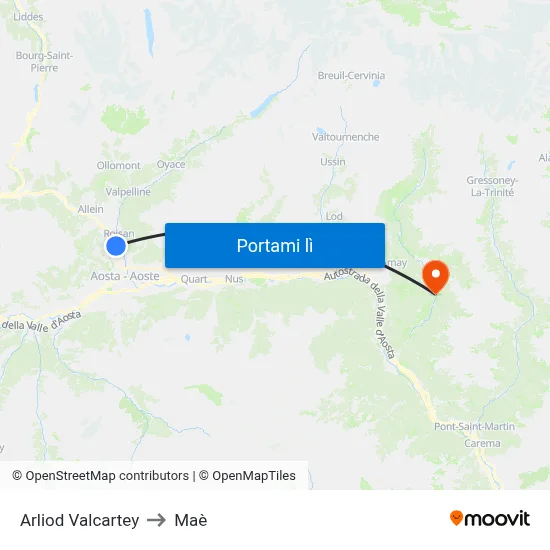 Arliod Valcartey to Maè map