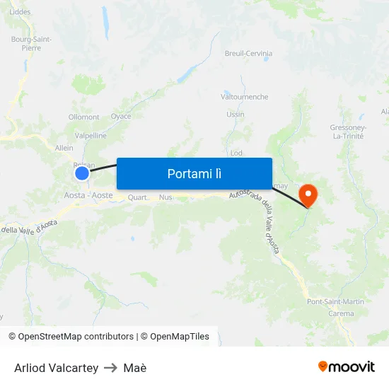 Arliod Valcartey to Maè map