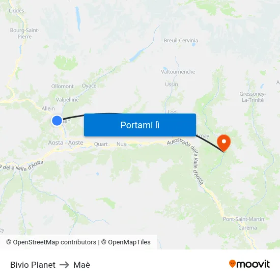 Bivio Planet to Maè map