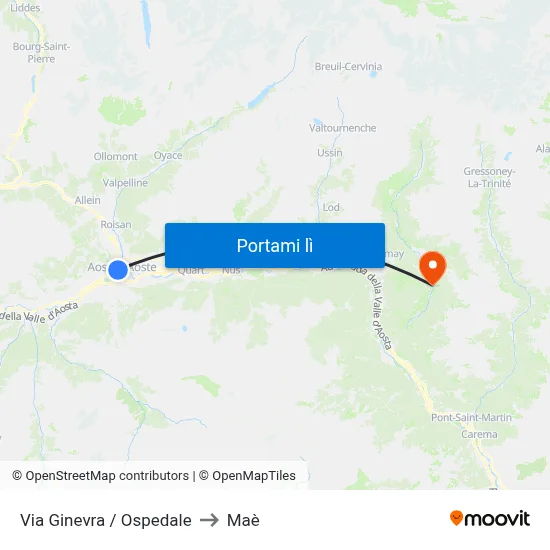 Via Ginevra / Ospedale to Maè map