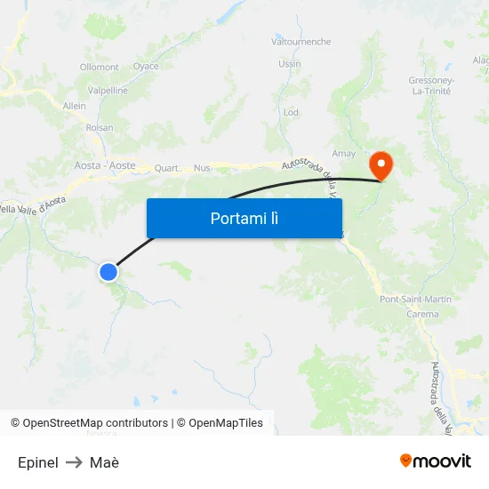 Epinel to Maè map