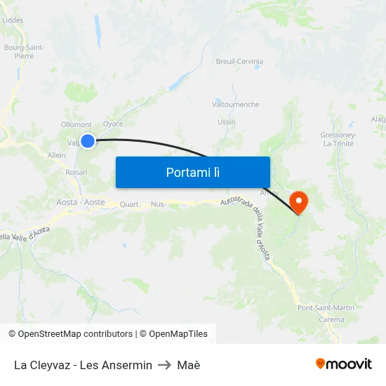 La Cleyvaz - Les Ansermin to Maè map