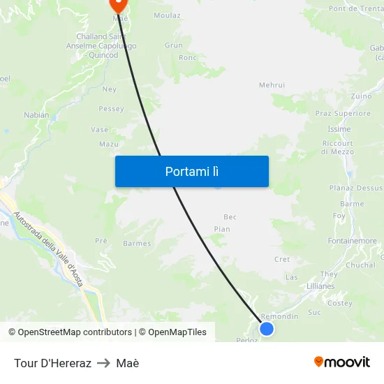 Tour D'Hereraz to Maè map