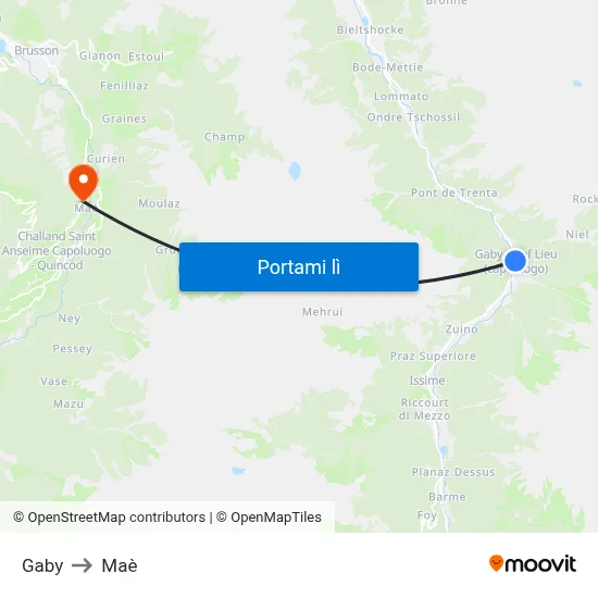 Gaby to Maè map