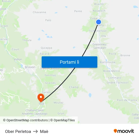 Ober Perletoa to Maè map