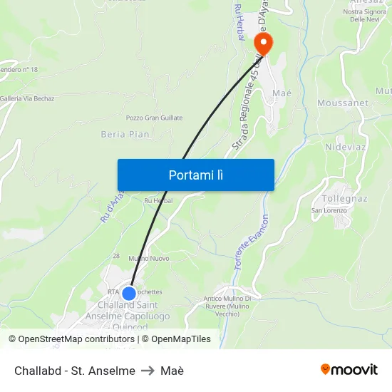Challabd - St. Anselme to Maè map