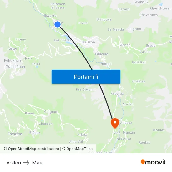 Vollon to Maè map