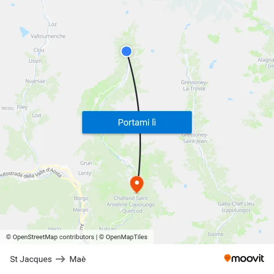 St Jacques to Maè map