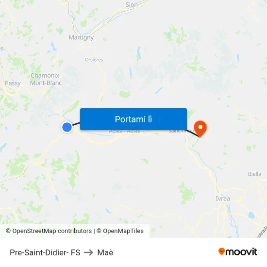 Pre-Saint-Didier- FS to Maè map
