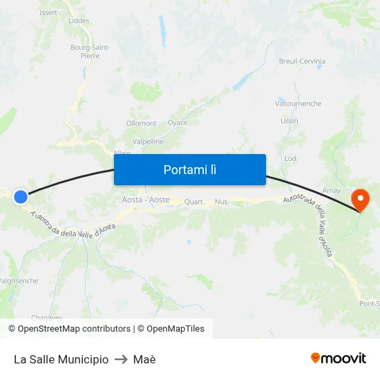 La Salle Municipio to Maè map