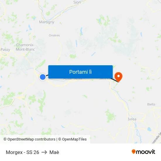 Morgex - SS 26 to Maè map
