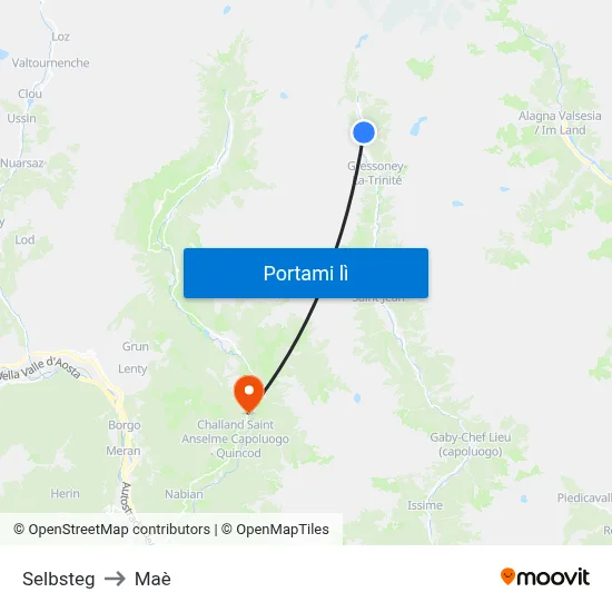 Selbsteg to Maè map