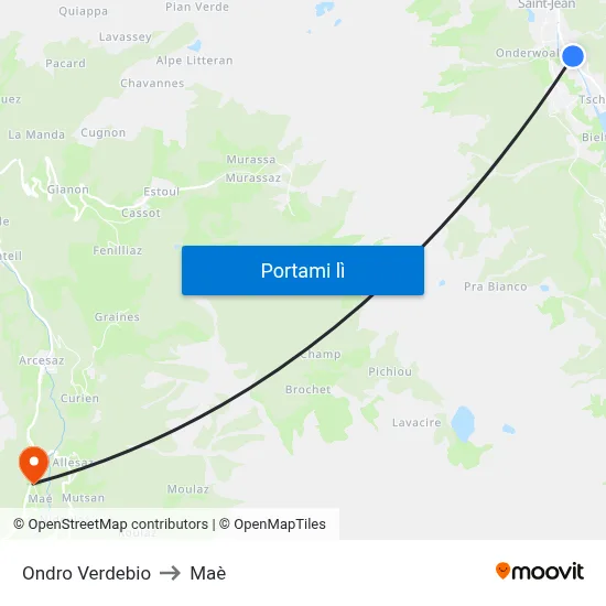 Ondro Verdebio to Maè map