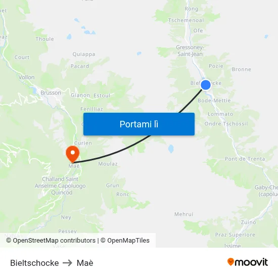 Bieltschocke to Maè map