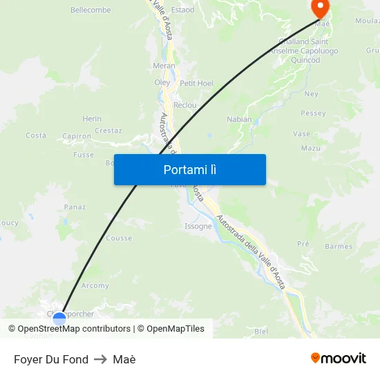 Foyer Du Fond to Maè map