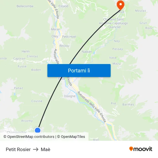 Petit Rosier to Maè map
