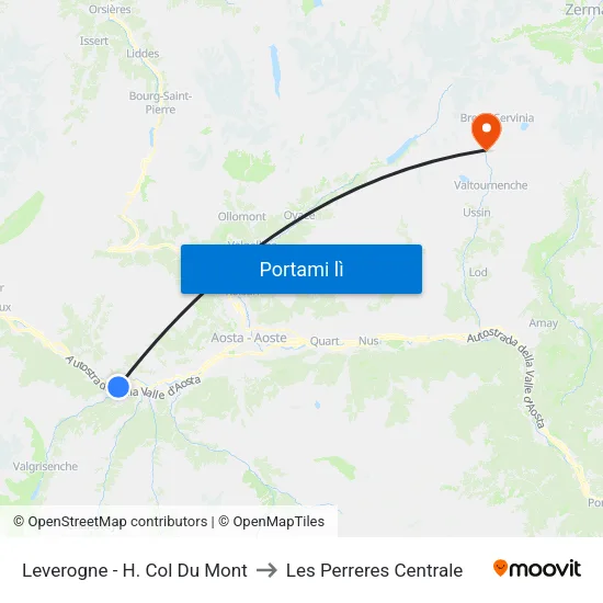 Leverogne - H. Col Du Mont to Les Perreres Centrale map