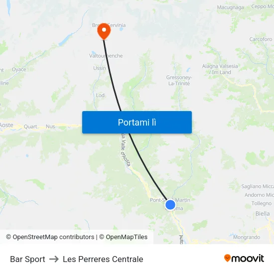 Bar Sport to Les Perreres Centrale map