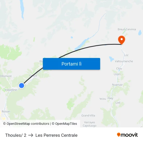 Thoules/ 2 to Les Perreres Centrale map