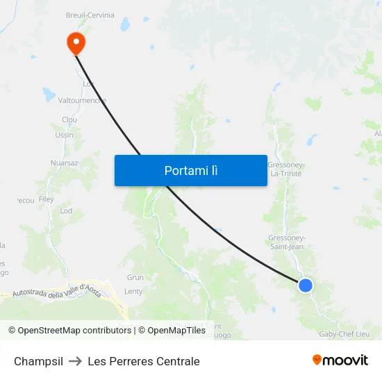 Steina to Les Perreres Centrale map