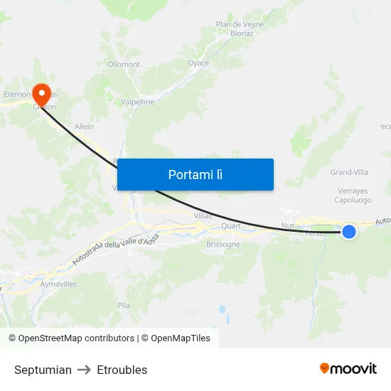 Septumian to Etroubles map
