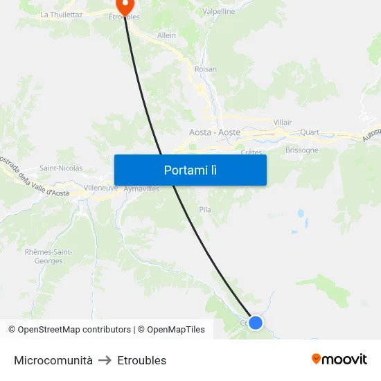 Microcomunità to Etroubles map