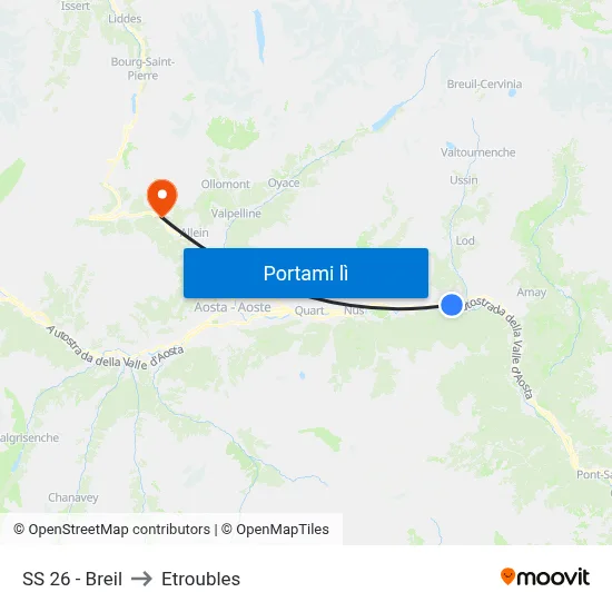 SS 26 - Breil to Etroubles map