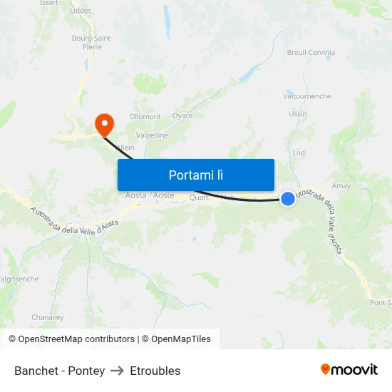 Banchet - Pontey to Etroubles map