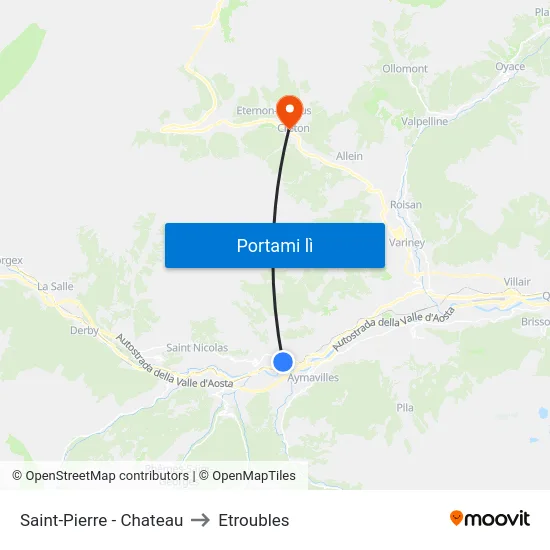 Saint-Pierre - Chateau to Etroubles map