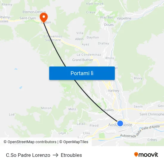 C.So Padre Lorenzo to Etroubles map