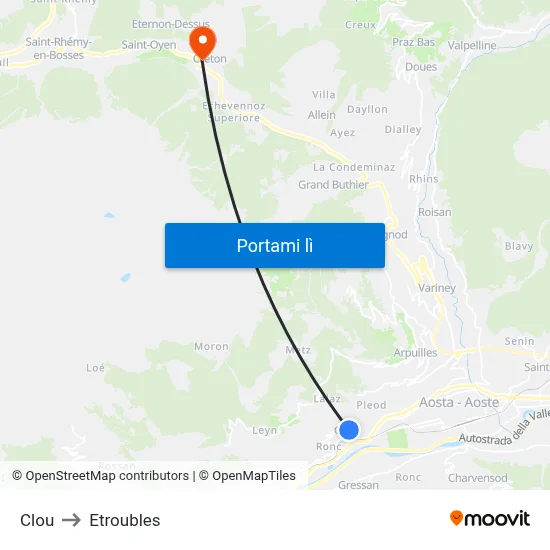 Clou to Etroubles map