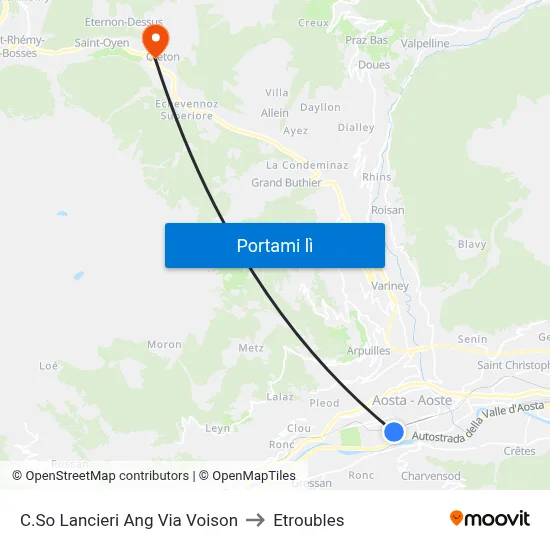 C.So Lancieri Ang Via Voison to Etroubles map