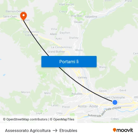 Assessorato Agricoltura to Etroubles map