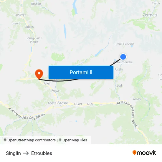 Singlin to Etroubles map