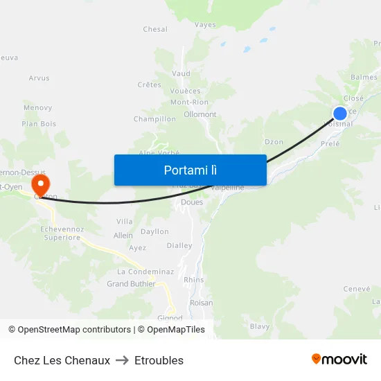 Chez Les Chenaux to Etroubles map