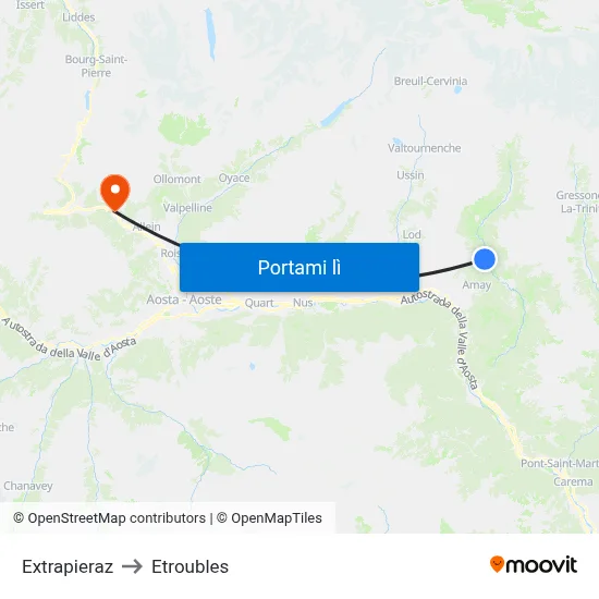 Extrapieraz to Etroubles map