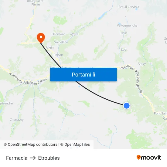 Farmacia to Etroubles map