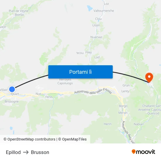 Epillod to Brusson map